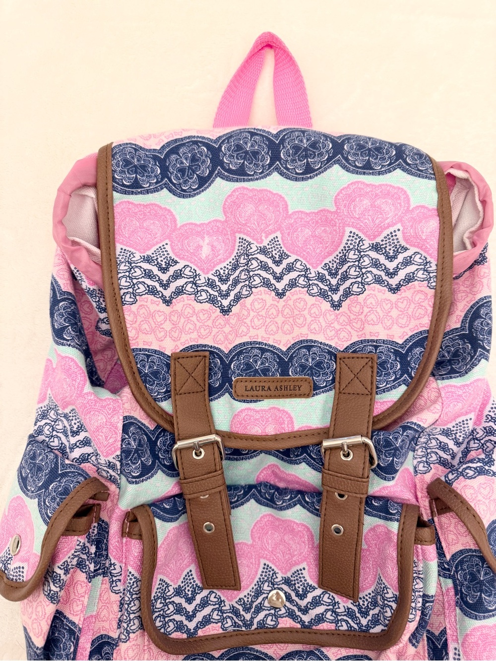 Laura Ashley Patterned Canvas Backpack - Picture 5 of 8